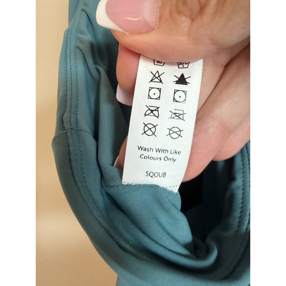 Halara Breeze Jumpsuit Size L Teal Blue Wide Leg Pockets Cross Back‎ Sleeveless - Picture 11 of 11